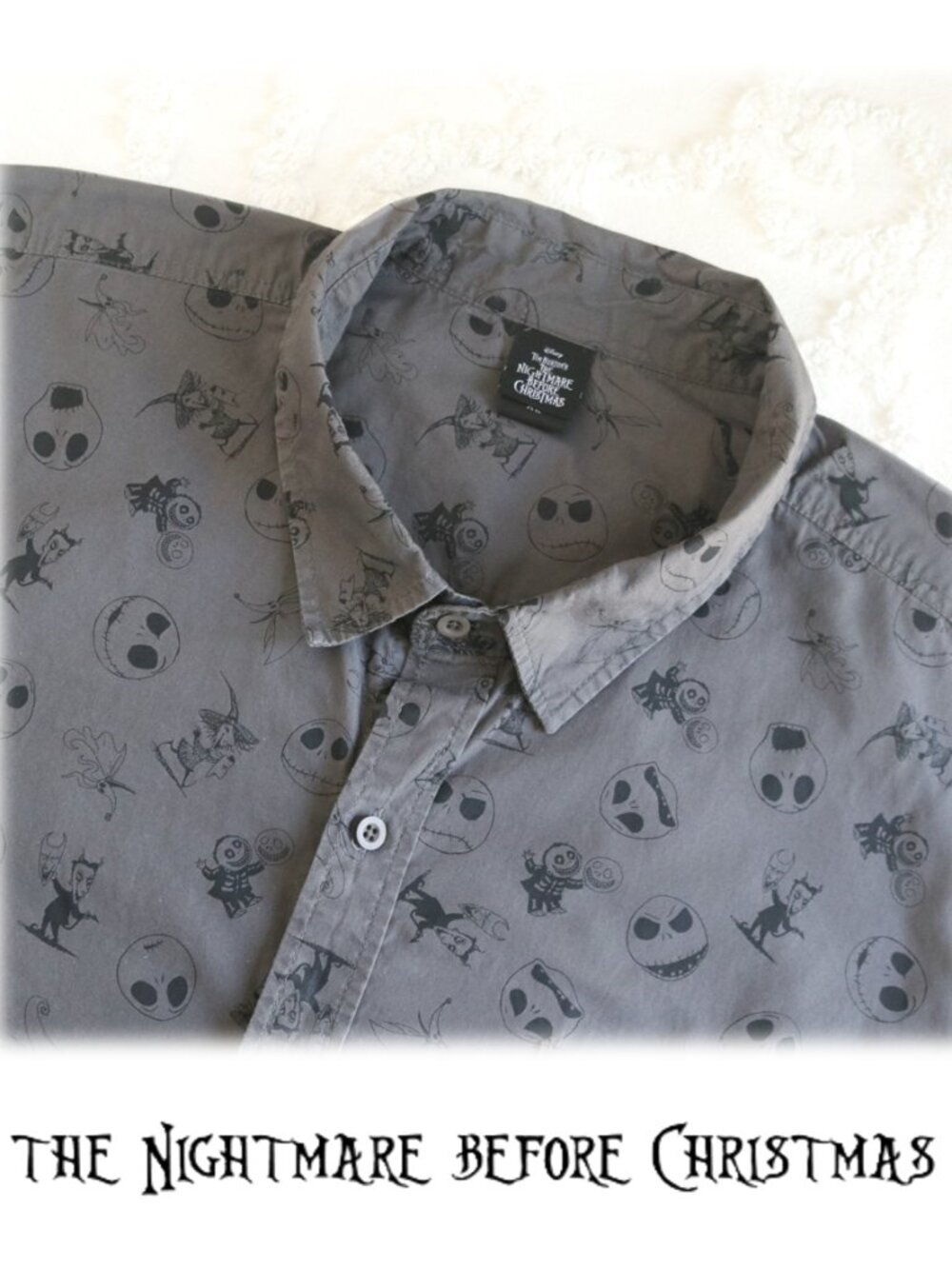 Disney | Zero Jack Skellington Button Nightmare Before Christmas Down Camp Shirt